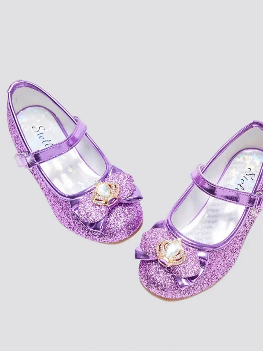 💜NWT STELLE GIRLS CROWN PURPLE GLITTER MARY JANE DRESS SHOE SIZE 9 TODDLER